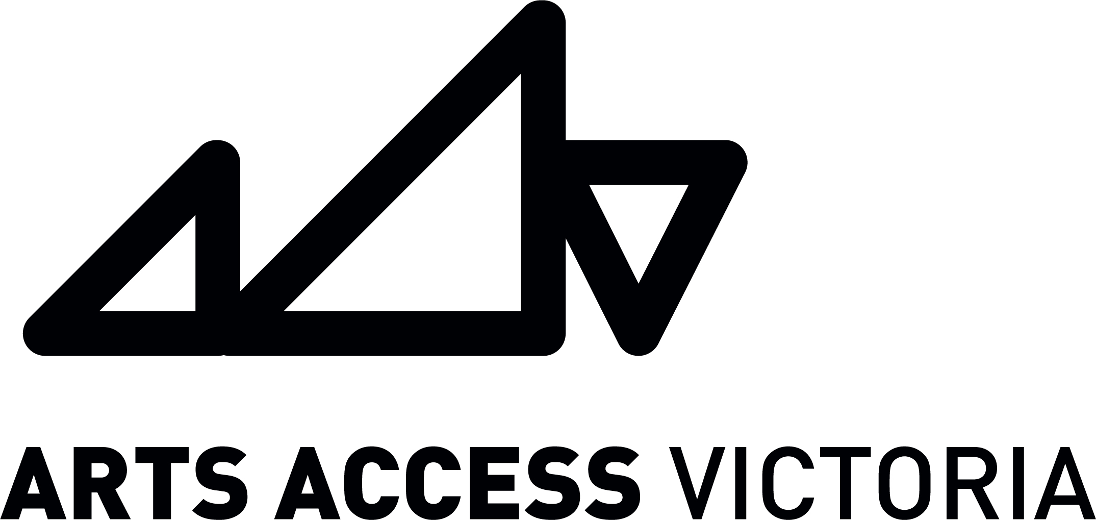 Arts Access Victoria logo, black lettering on white background